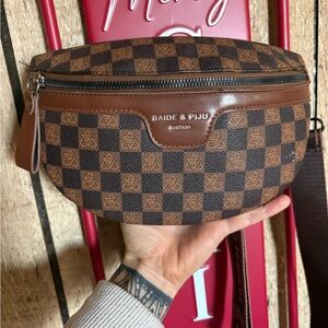 Brown Checkered Women’s Bag